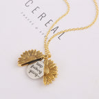 Inspirational Words Sunflower Alloy Keychain 8cm 2pcs Set 3