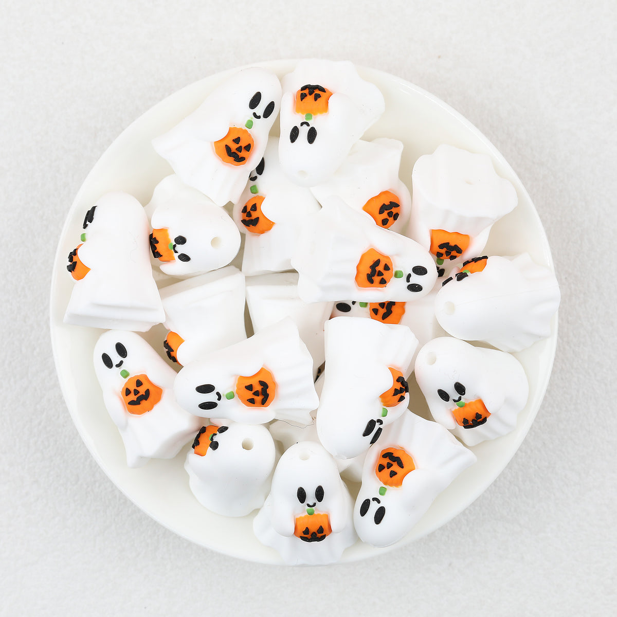 3D Halloween Ghost Pumpkin Silicone Focal Beads 20Pcs  2