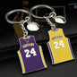 Metal Basketball Jersey Keychain Purple Yellow Bryant 24 Number