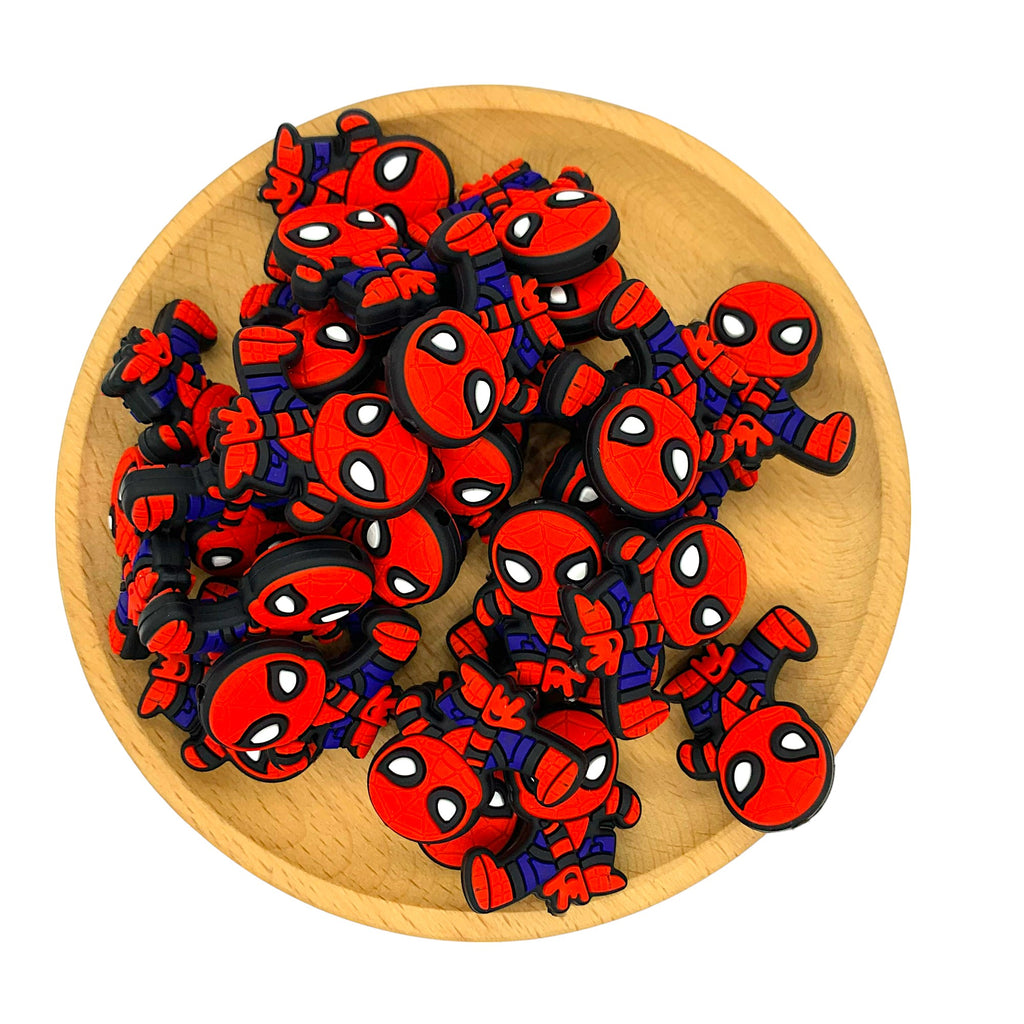 Silicone Focal Beads Spiderman Crouching Pose 20pcs 2