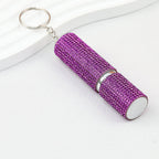Rhinestone Perfume Spray Bottle Keychain Zinc Alloy 5ml Pink - Purple