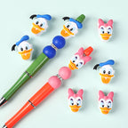 Silicone 3D Focal Beads Disney Donald Duck Daisy Side Profile 20pcs 5