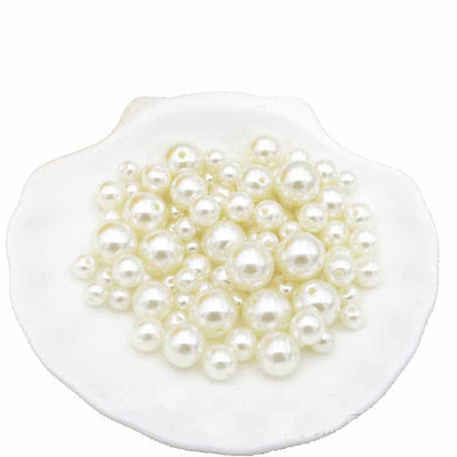 Pearl Round Acrylic Beads 6-12mm Imitation White ABS Plastic 100pcs 2