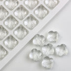 Faceted Four-Leaf Clover Glass Beads 12mm Vintage Plating 30pcs 6