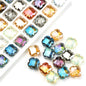 Faceted Four-Leaf Clover Glass Beads 12mm Vintage Plating 30pcs 22
