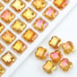 Faceted Four-Leaf Clover Glass Beads 12mm Vintage Plating 30pcs 14