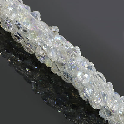 Faceted Four-Leaf Clover Glass Beads 12mm Vintage Plating 30pcs 17