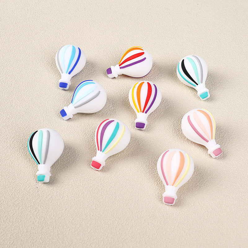 Silicone 3D Focal Beads Hot Air Balloon Rounded Balloon Shape 20pcs 3
