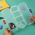 Double Sided Transparent Plastic Storage Box with Triple Compartments