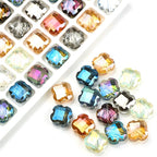 Faceted Four-Leaf Clover Glass Beads 12mm Vintage Plating 30pcs