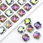 Faceted Four-Leaf Clover Glass Beads 12mm Vintage Plating 30pcs 12