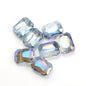 Electroplated Faceted Rectangle Glass Beads 13x18mm Iridescent 10pcs 17