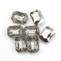 Electroplated Faceted Rectangle Glass Beads 13x18mm Iridescent 10pcs 7