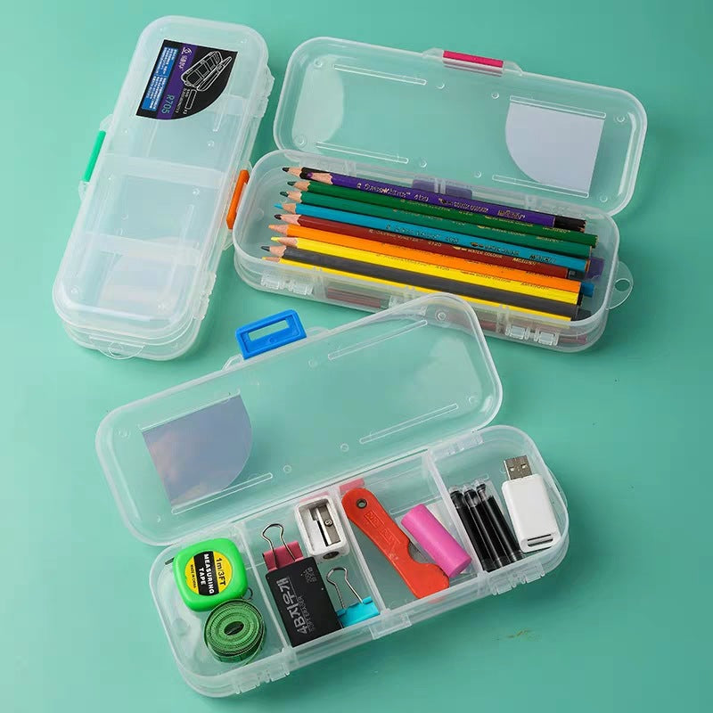 Double Sided Transparent Plastic Storage Box with Triple Compartments 5