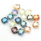 Faceted Four-Leaf Clover Glass Beads 12mm Vintage Plating 30pcs 5