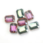 Electroplated Faceted Rectangle Glass Beads 13x18mm Iridescent 10pcs 8