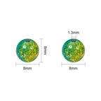 Electroplated Cracked Round Glass Beads 4-10mm Multicolor Burst 5