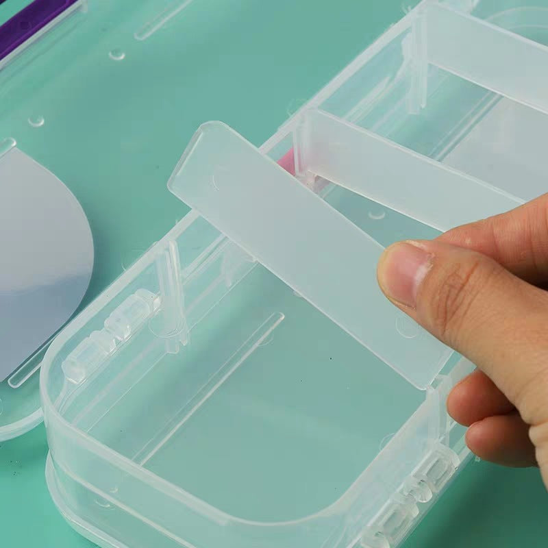 Double Sided Transparent Plastic Storage Box with Triple Compartments 4