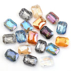 Electroplated Faceted Rectangle Glass Beads 13x18mm Iridescent 10pcs 3