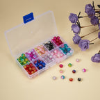 Electroplated Cracked Round Glass Beads 4-10mm Multicolor Burst 2