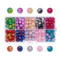 Electroplated Cracked Round Glass Beads 4-10mm Multicolor Burst