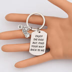 Motorcycle Military Keychain Stainless Steel Dog Tag Charm 4