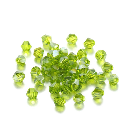 Seed Glass Beads 4mm Transparent Faceted Mixed Colors 200pcs 18