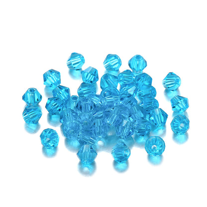 Seed Glass Beads 4mm Transparent Faceted Mixed Colors 200pcs 34