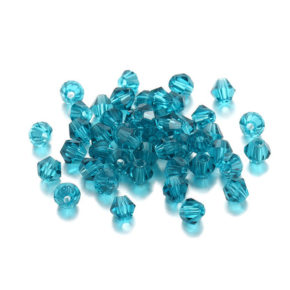 Seed Glass Beads 4mm Transparent Faceted Mixed Colors 200pcs 31