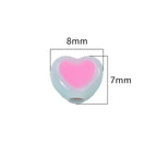 Colorful Heart Acrylic Beads 8x7mm Pastel Mixed 60pcs 2