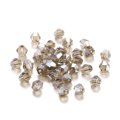 Seed Glass Beads 4mm Transparent Faceted Mixed Colors 200pcs 15