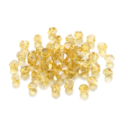 Seed Glass Beads 4mm Transparent Faceted Mixed Colors 200pcs 14
