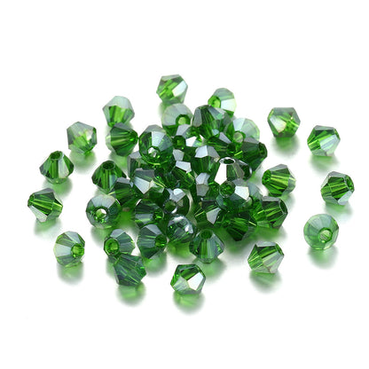 Seed Glass Beads 4mm Transparent Faceted Mixed Colors 200pcs 19