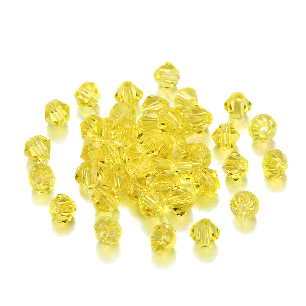 Seed Glass Beads 4mm Transparent Faceted Mixed Colors 200pcs 25