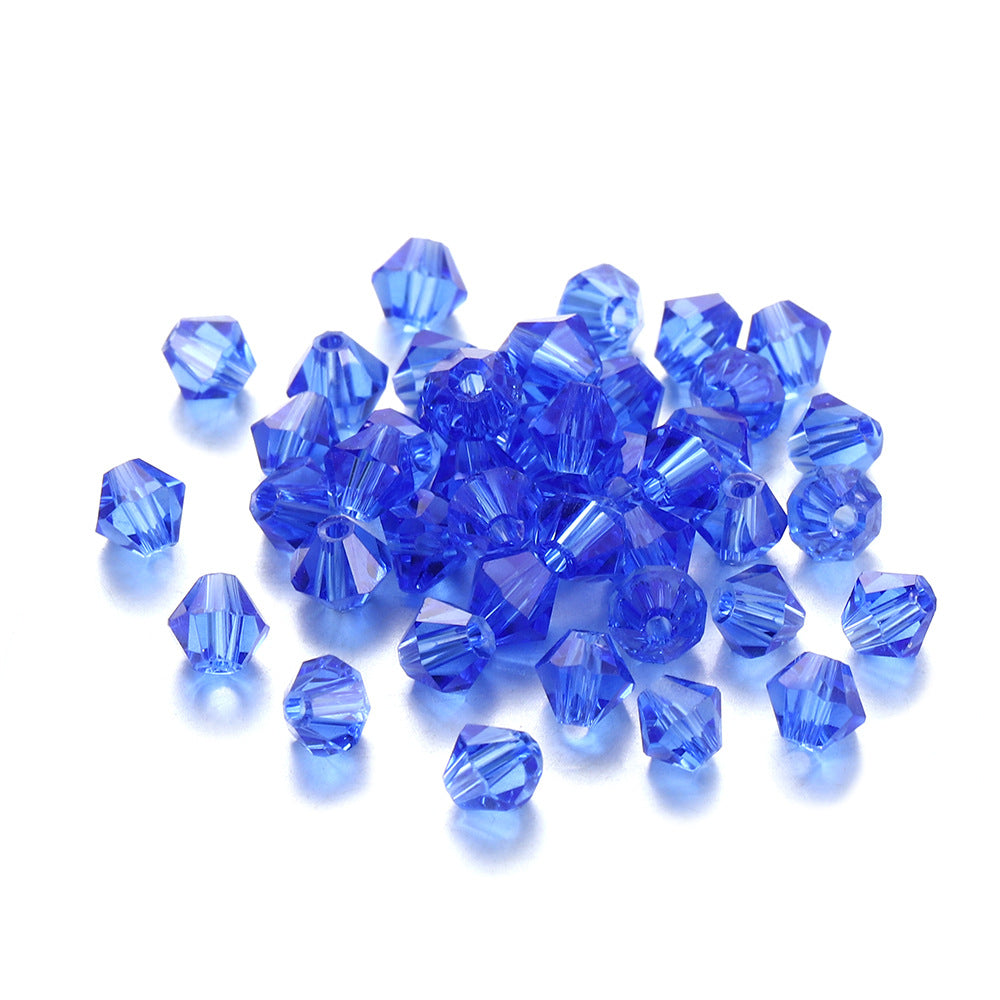 Seed Glass Beads 4mm Transparent Faceted Mixed Colors 200pcs 36