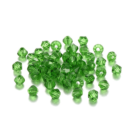 Seed Glass Beads 4mm Transparent Faceted Mixed Colors 200pcs 37