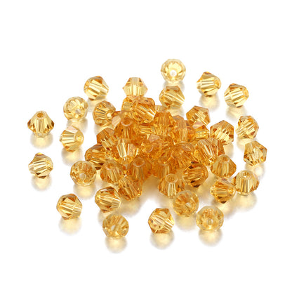 Seed Glass Beads 4mm Transparent Faceted Mixed Colors 200pcs 42