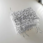 Organza Drawstring Bags Silver Star Moon Pattern 10x12cm 100pcs