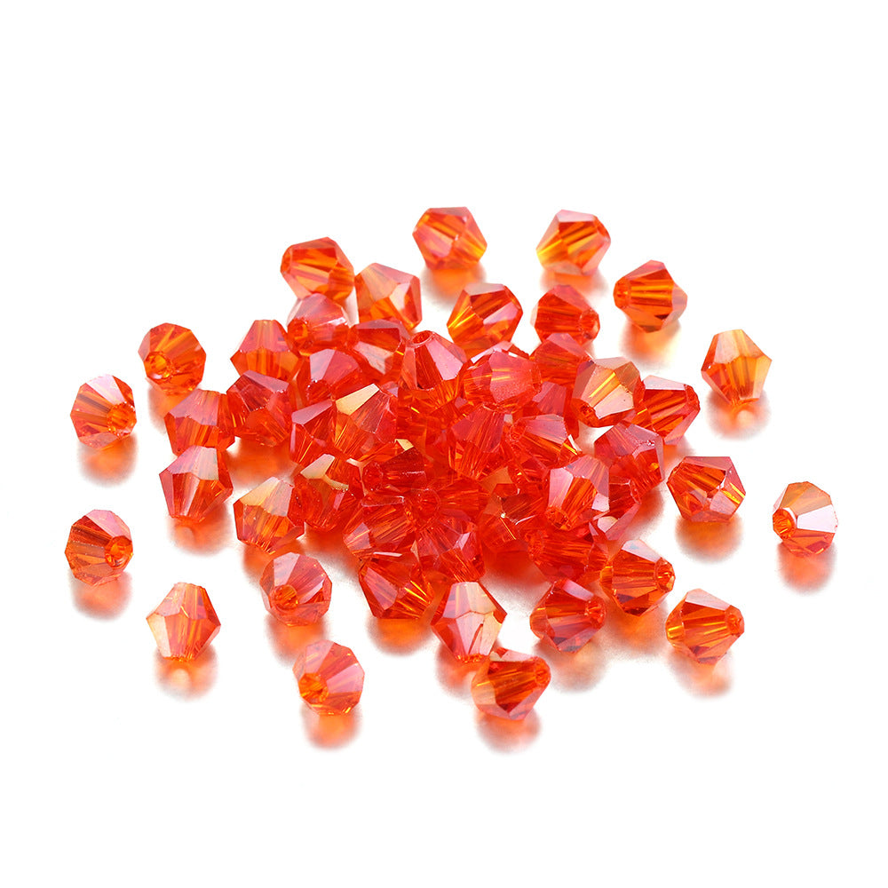 Seed Glass Beads 4mm Transparent Faceted Mixed Colors 200pcs 6