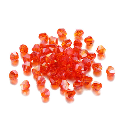 Seed Glass Beads 4mm Transparent Faceted Mixed Colors 200pcs 6