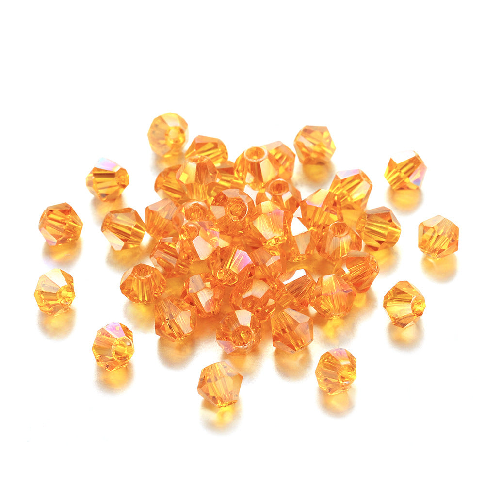 Seed Glass Beads 4mm Transparent Faceted Mixed Colors 200pcs 13