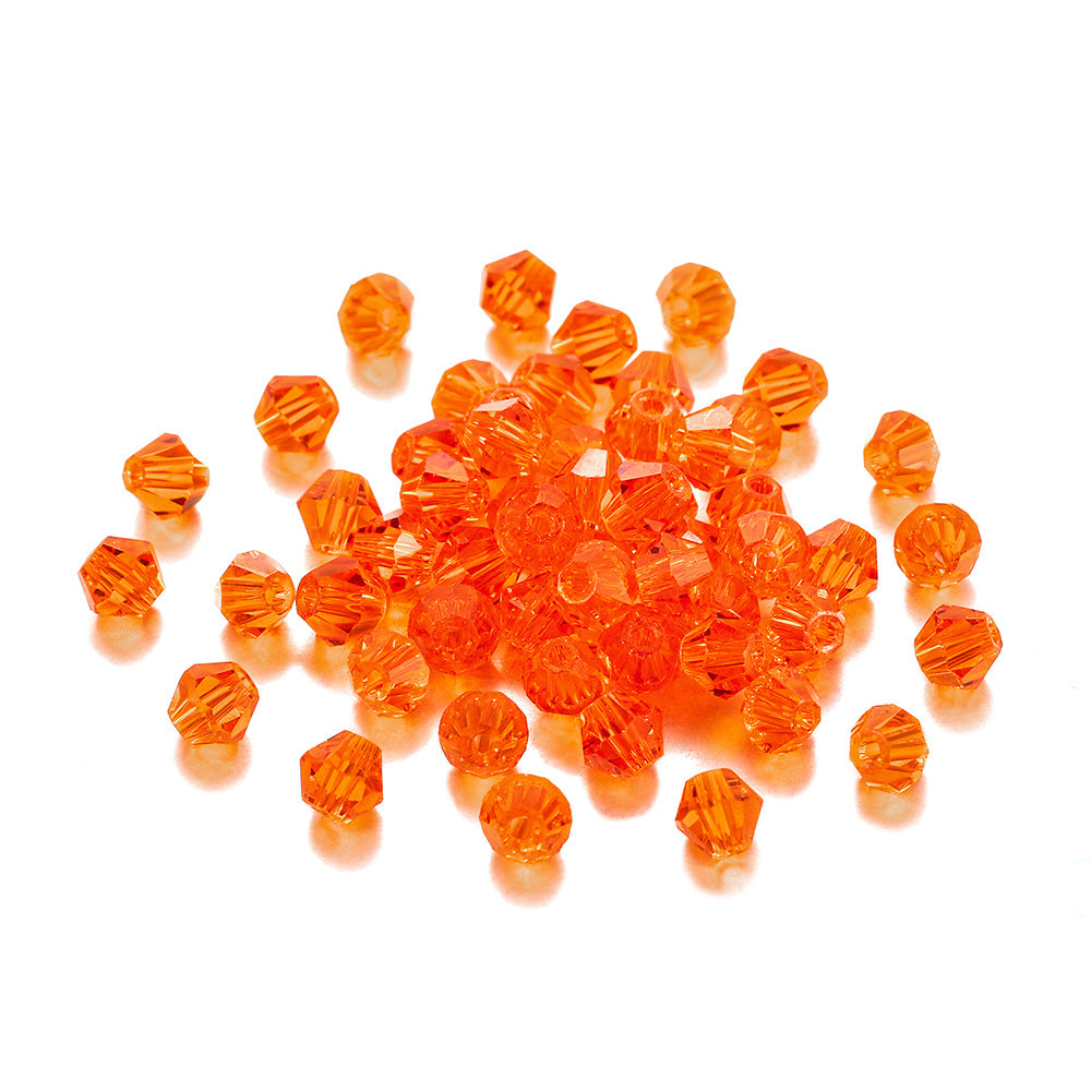 Seed Glass Beads 4mm Transparent Faceted Mixed Colors 200pcs 24
