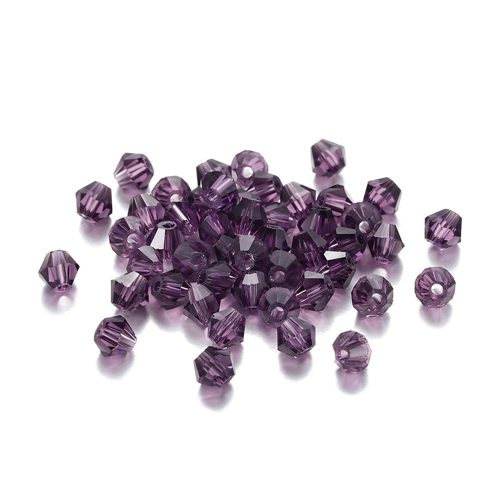 Seed Glass Beads 4mm Transparent Faceted Mixed Colors 200pcs 38