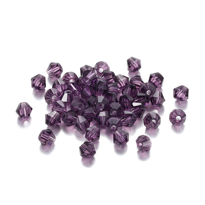 Seed Glass Beads 4mm Transparent Faceted Mixed Colors 200pcs 38