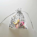 Organza Drawstring Bags Silver Star Moon Pattern 10x12cm 100pcs 2