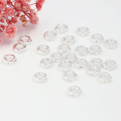 Brass Circle Spacer Beads 4*1.1mm 6*1.6mm Jute Rope Texture 100pcs 4