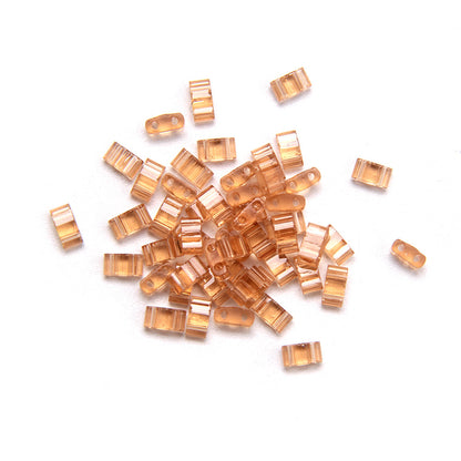 Electroplated Transparent Seed Glass Beads Rice Brick Style 200pcs 22