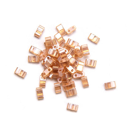 Electroplated Transparent Seed Glass Beads Rice Brick Style 200pcs 26
