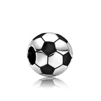 Football Enamel Metal Beads 10mm Glossy Alloy 10pcs