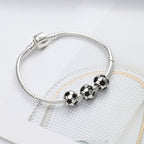 Football Enamel Metal Beads 10mm Glossy Alloy 10pcs 4